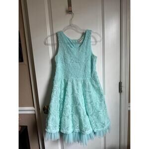Girls Size 16 Twirl Dress Turquoise Blue Princess Tulle Lace